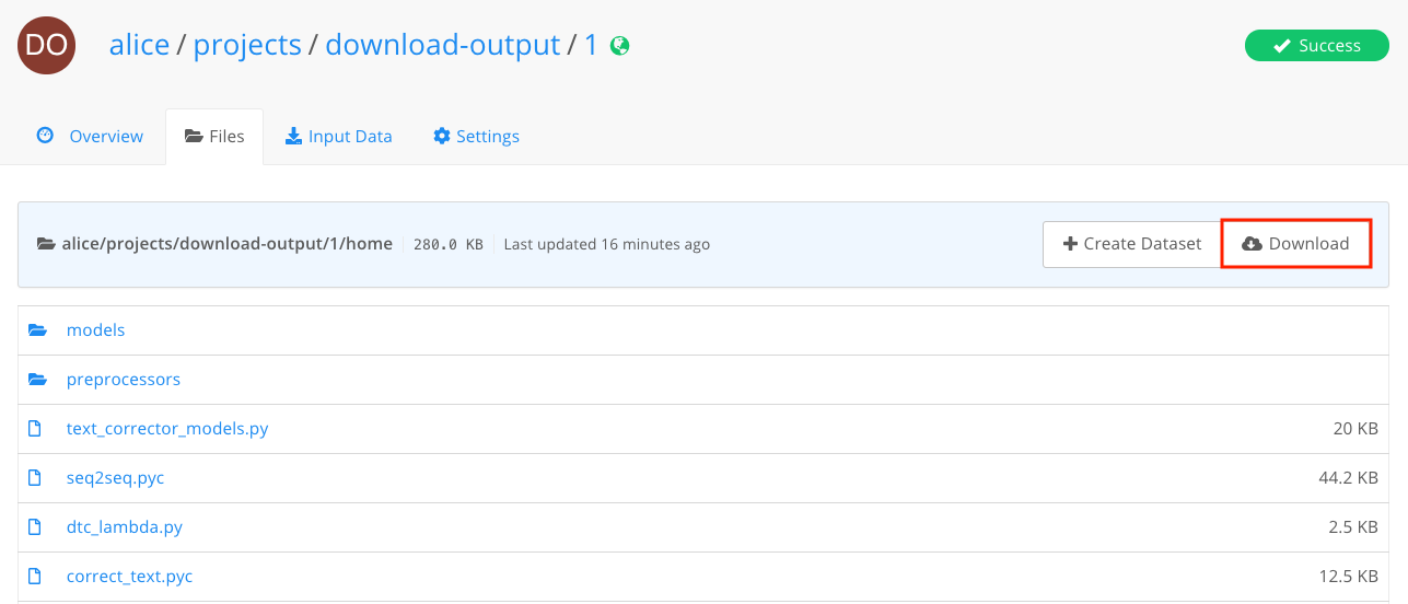 Download Output